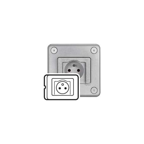 Enjoliveur prise 2P+T antivandale alu SAGANE ROC LEGRAND 086642 (1/2)