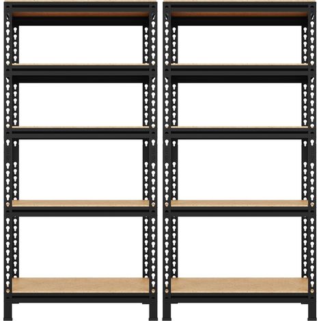 Homevive Juego de 2 Estanterías Ajustables de 5 Niveles Estantes de Almacenamiento para Almacén Garaje Cocina (1/5)