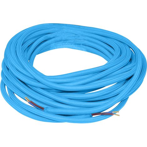 Alcapower Cavo Tessile Flessibile Tondo Azzurro 2x0.75mm Matassa da 10 metri per Installazioni Elettriche di Design ed Illuminotecnica Professionale (1/2)