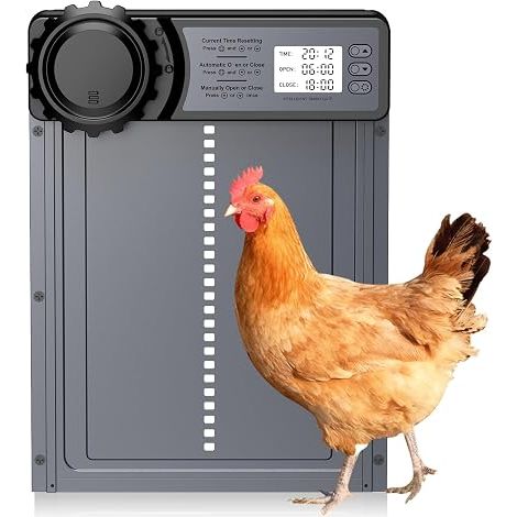 Automatic Chicken Coop Door Programmable Waterproof Automatic Chicken Coop Door Aluminium Alloy Battery Powered Timer Control (1/5)