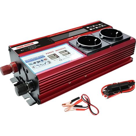 Inverter di potenza, potenza continua 500 W, potenza di picco 1000 W, uscita CA 220 V, 4 porte USB, onda sinusoidale modificata (1/5)