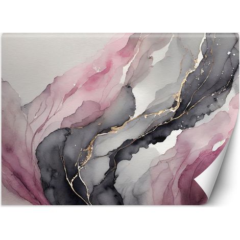 Fototapete Aquarell Abstraktion Rosa 100x70 cm
