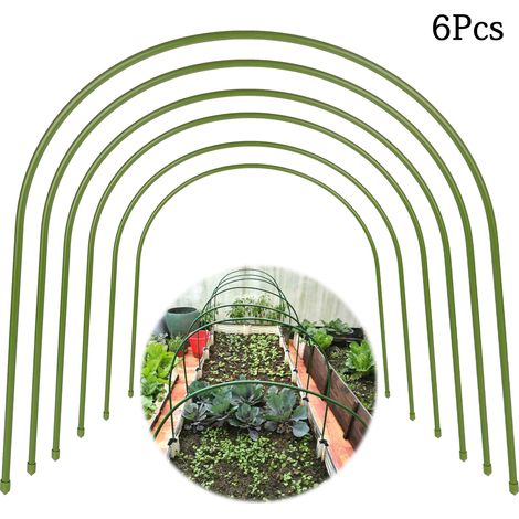Invernaderos para plantas [arcos de jardín de plástico] – 6 arcos – soporte para cubrir hileras, germinar y proteger de las heladas – ancho 50 cm, alto 50 cm – arco 1,2 m (1/5)