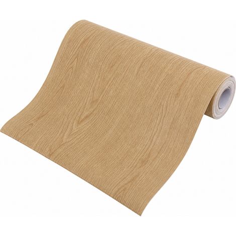 Revêtement de Sol Adhésif Effet Bois pour Salle de Bains 60 cm x 5 m (1/5)