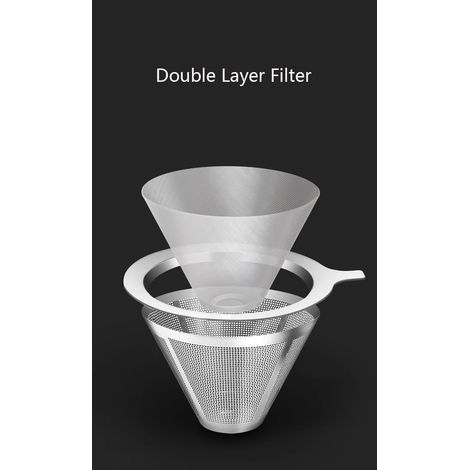 1 Verseuse cafetière, Verre borosilicate, Filtre permanent acier inoxydable, Collier silicone, Maison bureau restaurant (1/5)