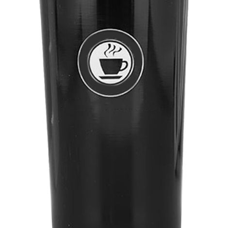 Mug isotherme 500 ml, élégant et portable, couvercle élastique, acier inoxydable, noir (1/5)