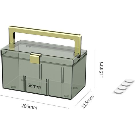 Boîte à pharmacie transparente pour la maison, petite boîte à pharmacie familiale, design élégant, boîte de rangement portable pour les médicaments, idéale pour les étudiants et les dortoirs, avec poi (1/5)