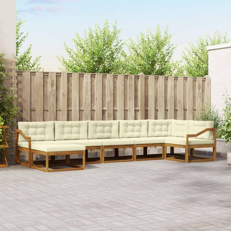 Teenpull – Outdoor-Sofagarnitur 7 Stk. Natur und Creme (1/5)