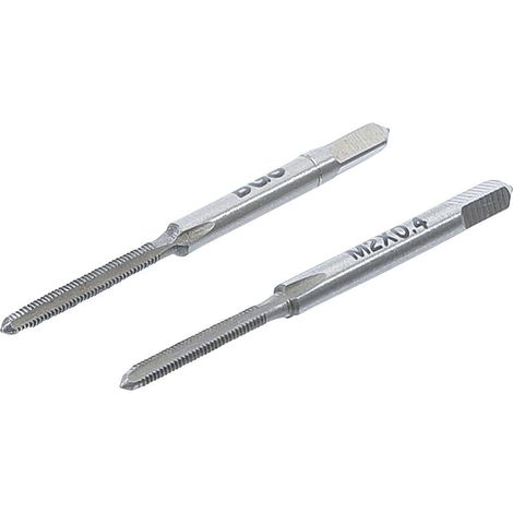 Taraud M2 x 0.4 mm - Acier à Outils GCr15 - Ébaucheur et Finisseur - Pour Filetage Précis - Lot de 2 (1/2)
