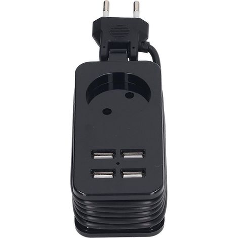 Prise de courant ignifugée 1200 W 10 A avec 4 ports USB pour smartphones et tablettes (1/4)