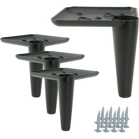 x Patas para muebles, pasador, negro mate, altura 10 cm (1/5)