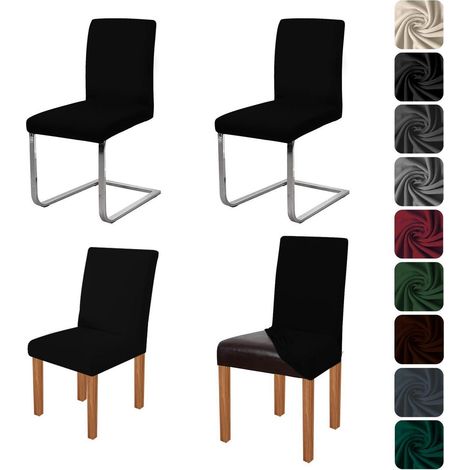 Housses de chaise extensibles lot de 4, lavables et amovibles, pour salle à manger (1/5)