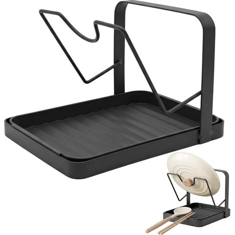 1 Support Couvercle,Rangement Vertical,Anti-Gouttes,Acier Inoxydable,Cuisine (1/5)