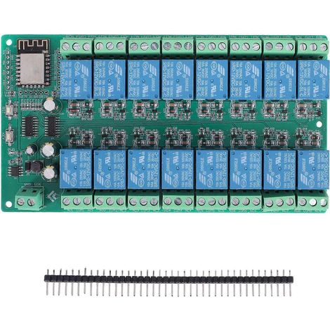 ESP8266 WLAN-Relaismodul mit 16 Kanälen für ESP-12F Entwicklungsboard, Stromversorgung: 12 V (1/5)