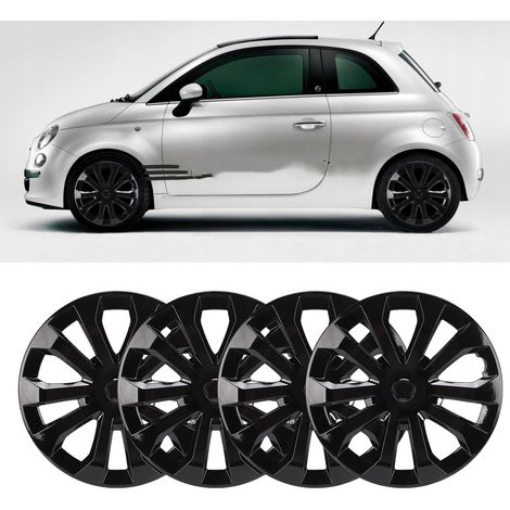 Lot de 4 enjoliveurs universels 16 pouces en ABS noir pour voitures, camions et SUV. (1/5)