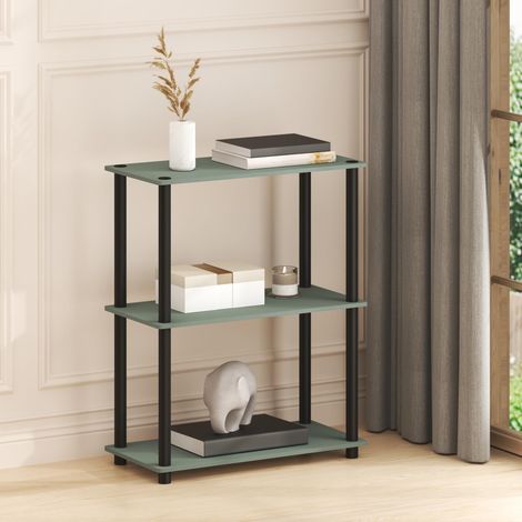 Étagères de Stockage, Étagère à Livres à 3 Niveaux, Étagère d'angle, Étagères Ouvertes sans Outils, pour Organisation et Stockage, Salon, Garage, Bureau à Domicile, Vert Sauge (1/5)