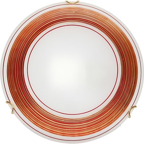 Plafonnier vintage rond rouge/doré 1xE27 60W Izis
