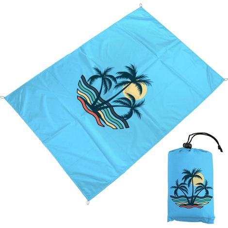 Tapis De Plage - Anti-Sable - Imperméable - Séchage Rapide - 140 X 100 Cm - Pour Pique-Nique Camping Randonnée - 1 Pièce (1/5)