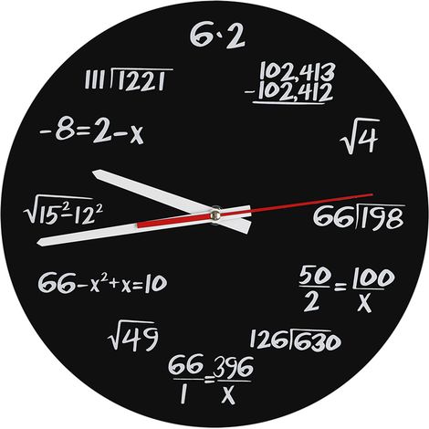 Horloge murale acrylique design mathématique moderne, décoration pour maison et bureau, accessoire élégant (1/5)