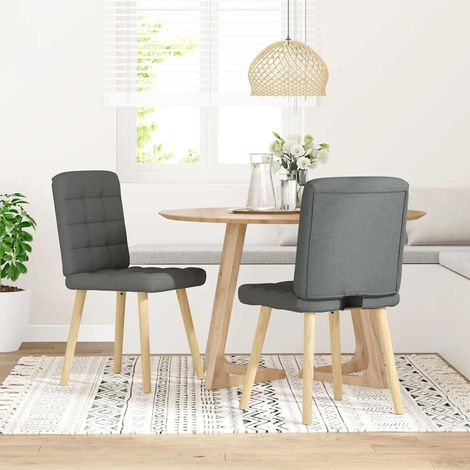 Lot de 2 Chaises à manger,Chaise de cuisine gris foncé tissu CFW43707 (1/5)