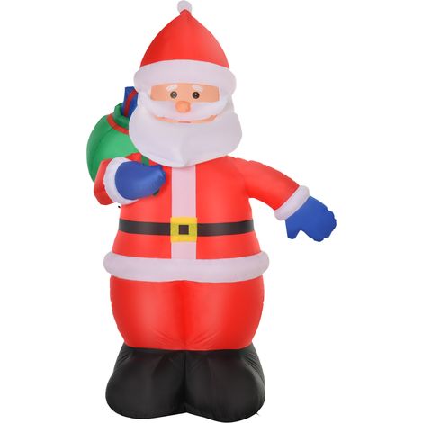 Père 2, 4H Noël Gonflable LED m hotte imperméable, Rouge, Polyester (1/5)