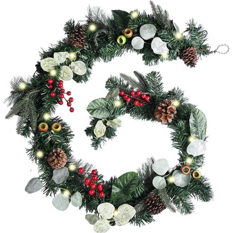 Weihnachtsgirlande 183cm LED Licht Timer künstliche Weihnachtsdeko Outdoor (1/5)