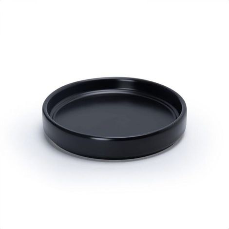 Plateau de fleurs en céramique noir de 15,5 cm de diamètre extérieur, adapté aux bacs à fleurs intérieurs et extérieurs, 1 pièce (1/5)