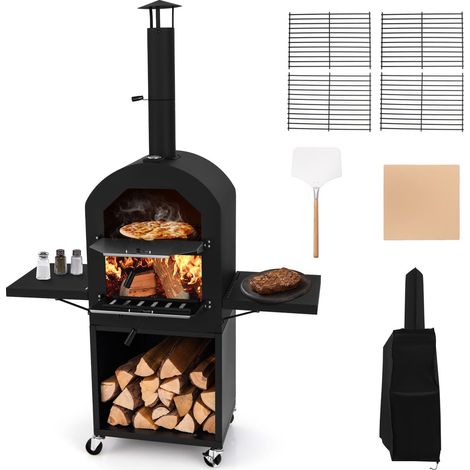 Four à Pizza Extérieur à Bois ou à Pellet avec Pierre à Pizza 30 cm (1/5)