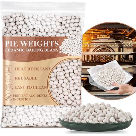 Poids à tarte de 0,4 kg pour la cuisson - Poids de croûte à tarte en céramique, en céramique naturelle pour articles de cuisson aveugles, indispensable pour la cuisine faite maison (1/5)
