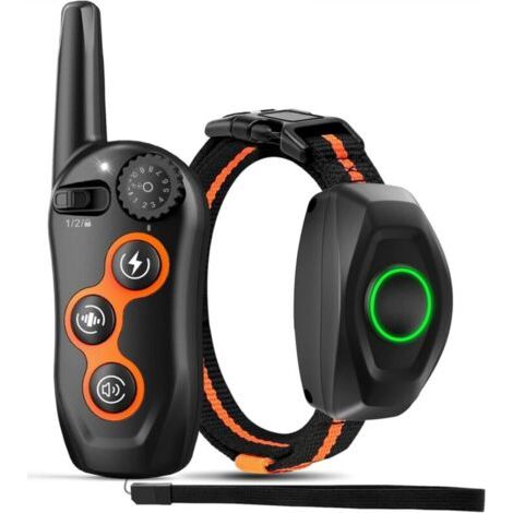Collier anti-aboiements rechargeable pour chien, portée de la télécommande : 400 m, 3 modes de dressage : bip, choc, vibration, étanche (1/5)