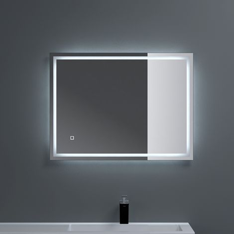 Sogood® Miroir de Salle de Bains Lumineux avec Éclairage LED Glace Éclairé Interrupteur Tactile 60x80/80x60 cm (1/5)