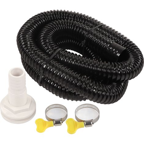 Kit di tubazioni per pompa di sentina Akozon con raccordo passante per scafo da 1-1/8" di diametro e tubo in PVC lungo 2 m, 2 fascette per uso nautico