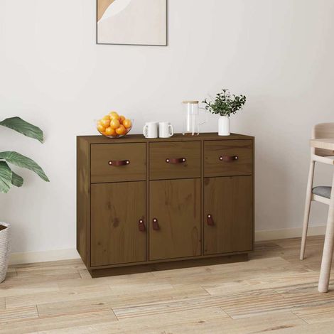 vidaXL Buffet Marron miel 100x40x75 cm Bois massif de pin (1/5)