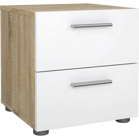 Comodino Fedora, Maniglie Incluse, Materiale Struttura in Legno Nobilitato, 40x40.25x42.3h cm Marrone Quercia