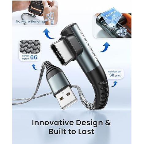 USB C Cable 2M Type C Cable Angled Charge (1/4)