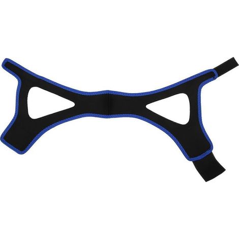 Mentonnière anti-ronflement réglable et respirante, ceinture de soutien de la mâchoire (noire avec bordure bleue) (1/5)