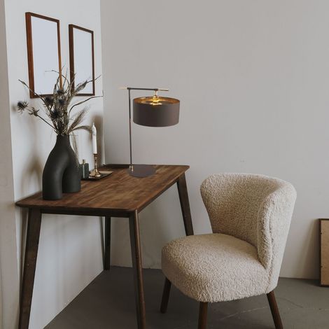 Elstead Balance - Lampe de table 1 lumière marron, laiton poli, E27 (1/2)