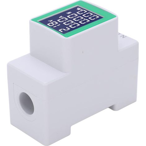 Wattmètre Numérique sur Rail PZEM-008 - Écran LCD pour la de la Tension, du Courant et de la Puissance - Ampèremètre Multifonctionnel pour équipements électriques et Systèmes (1/5)