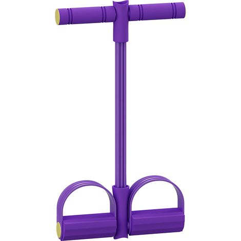 Bande de résistance pour pédales avec poignées – Bande de résistance élastique en PVC à 6 tubes pour des entraînements complets du corps – violette. (1/5)