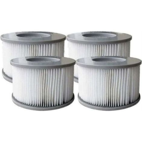 Lot de 4 cartouches filtrantes compatibles pour piscine gonflable et bain à remous, accessoire de filtration pour spa gonflable Mspa (1/2)