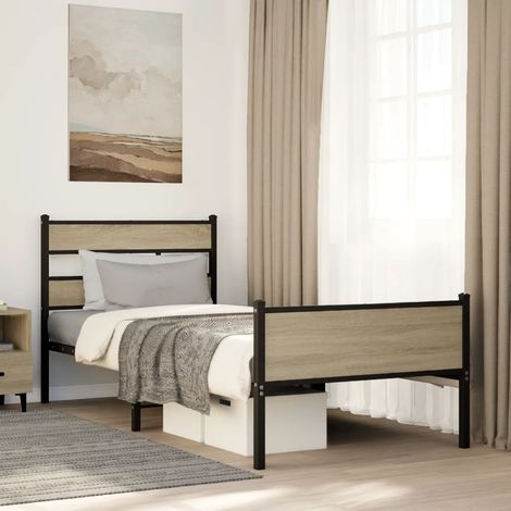 Estructura de cama sin colchón madera roble Sonoma 90x200 cm vidaXL (1/7)