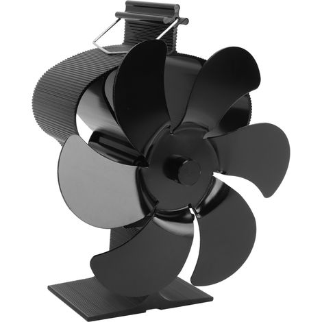 Ventilateur de cheminée 6 pales auto-démarrage, sans électricité, noir, diamètre 152 mm, pour poêle à bois LT380 (1/5)