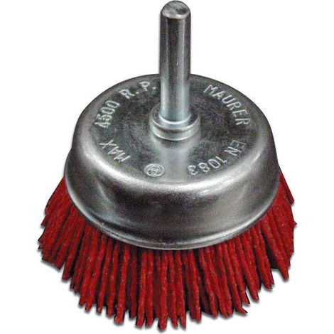 SPAZZOLA ABRASIVA A TAZZA CON FILI NYLON 50MM - - MAURER