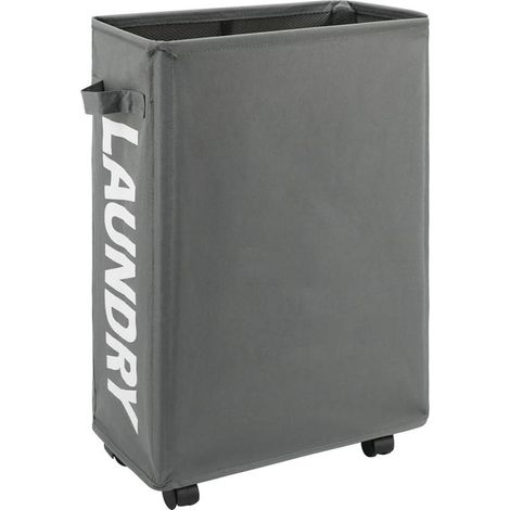 Panier à linge pliable sur roulettes 55,9 cm – Tissu Oxford 600D imperméable – Design mince pour espaces restreints – Roues avec verrouillage (1/5)