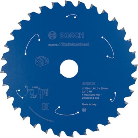 Bosch Lame de scie circulaire Expert for Stainless Steel pour scies circulaires portatives sans fil 150 x 1,6 x 20 32 dents - 2608644532 (1/5)