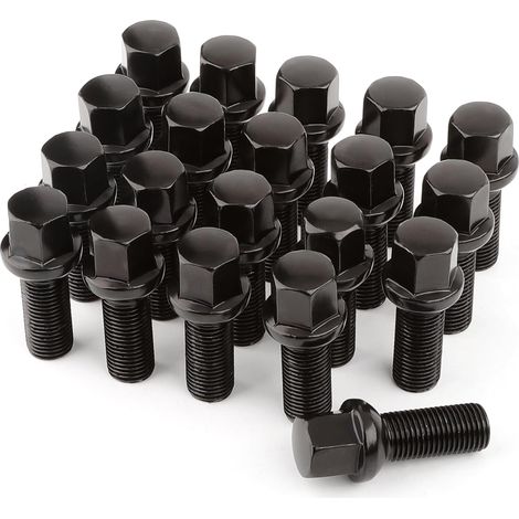 20 Boulons de Roue M14x1,5x28mm Siège Sphérique R13 CLÉ 17 mm Compatibles avec Jantes Aftermarket (1/5)