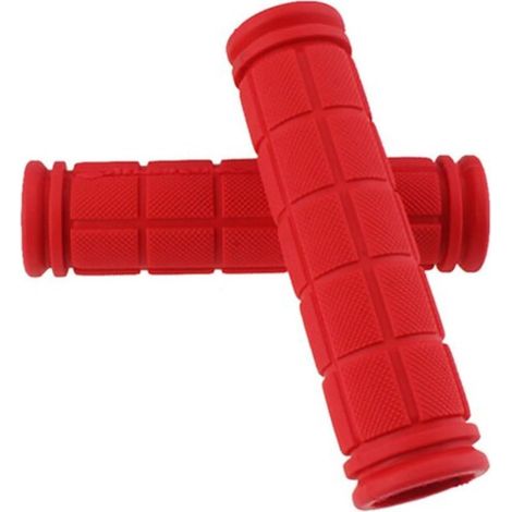 Manopole per manubrio da bicicletta antiscivolo in gomma rossa (1/2)