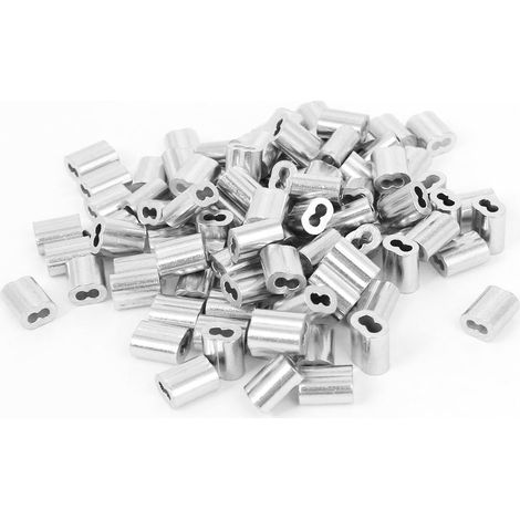 1/16" Baumarkt Drahtseil Aluminum Hülse Clip Montage Cable Kräusel 100 Stück Eisenwaren 53g de