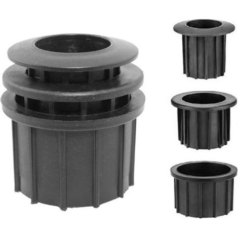 Kit de 3 adaptateurs pour pied de parasol – Anneaux réducteurs de mât 32 / 38 / 48 mm – Pièces de rechange pour support de parasol – Noir (1/5)