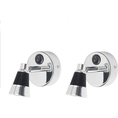 SHW-2 Spot de lecture LED avec interrupteur marche/arrêt pour intérieur camping-car, caravane, bateau Lumière chaude 12 V (1/5)